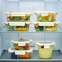 Glas Lunchbox aus Borosilikatglas – Auslaufsichere Bento Box mit Glasdeckel, Mikrowellengeeignet