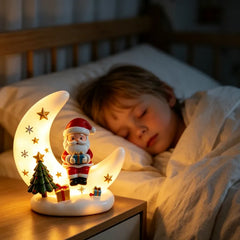 Weihnachtsmond – Leuchtender Mond mit Weihnachtsmann, Rentier oder Schneemann