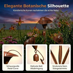 CallaChime – Handgefertigter Gartenstab mit Calla-Lilien & Klangspiel