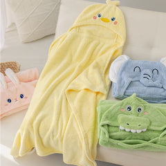 Kinder Badeponcho mit Kapuze – Weiche Kuscheldecke aus Coral Fleece zum Baden, Schwimmen & Einkuscheln, 80 × 120 cm