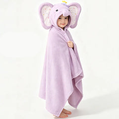 Kinder Badeponcho mit Kapuze – Weiche Kuscheldecke aus Coral Fleece zum Baden, Schwimmen & Einkuscheln, 80 × 120 cm