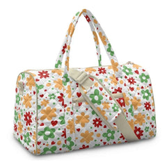 Gesteppte Hippie Reisetasche Damen, Retro Blumen Weekender