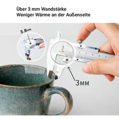 Handgemachte Lichtspiel-Tassen – 2er-Set mit einzigartiger Glasur