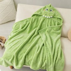 Kinder Badeponcho mit Kapuze – Weiche Kuscheldecke aus Coral Fleece zum Baden, Schwimmen & Einkuscheln, 80 × 120 cm