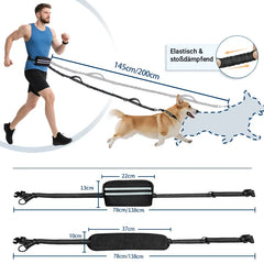 Joggingleine für 2 Hunde – Freihändig mit Bauchgurt