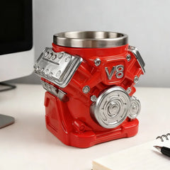 V8 Motor Tasse – 304 Edelstahl Motorbecher für Auto- & Motorfans