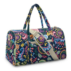Gesteppte Hippie Reisetasche Damen, Retro Blumen Weekender