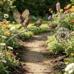 Handgefertigter Rotkehlchen-Gartenstecker – Das perfekte Garten-Geschenk