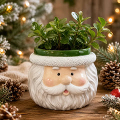 Weihnachtsmann Blumentopf – Niedlicher Pflanztopf für Sukkulenten & kleine Pflanzen, festliche Deko