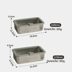 TitanPure 99,7% Reintitan Brotdose mit Glasfenster-Silikondeckel - 1000ml & 1250ml