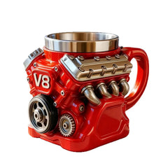 V8 Motor Tasse – 304 Edelstahl Motorbecher für Auto- & Motorfans