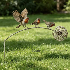 Handgefertigter Rotkehlchen-Gartenstecker – Das perfekte Garten-Geschenk