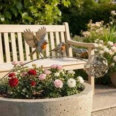 Handgefertigter Rotkehlchen-Gartenstecker – Das perfekte Garten-Geschenk