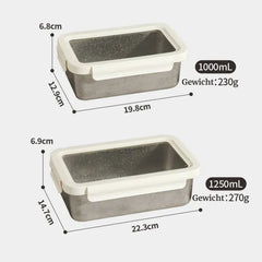 TitanPure 99,7% Reintitan Brotdose mit 4-fach Klickverschluss - 1000ml & 1250ml