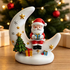 Weihnachtsmond – Leuchtender Mond mit Weihnachtsmann, Rentier oder Schneemann