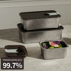 TitanPure 99,7% Reintitan Multifunktions-Frischebox & Brotdose - 400ml, 1000ml & 1250ml