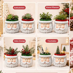 Weihnachtsmann Blumentopf – Niedlicher Pflanztopf für Sukkulenten & kleine Pflanzen, festliche Deko