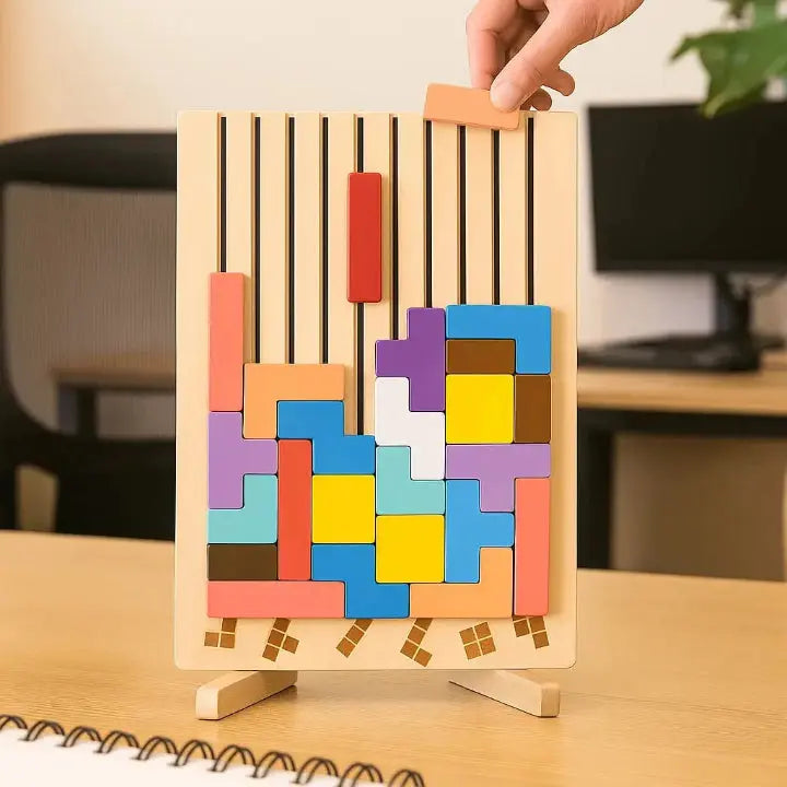 3D-Tetris aus Holz – Ihr Anti-Stress & Fokus-Tool für den Schreibtisch