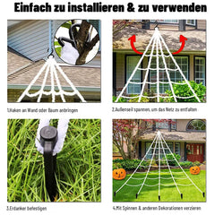 Riesiges Spinnennetz-Set für Außen – Deko für Party & Garten