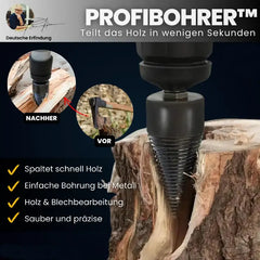 Profibohrer - Teilt Holz in wenigen Sekunden