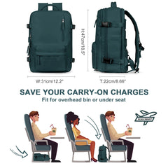 Travelliva Damen Reise-Rucksack 35 L | Wasserdicht & mit USB-Anschluss | Anti-Diebstahl & Schuhfach | Für Wandern, Alltag & Reisen